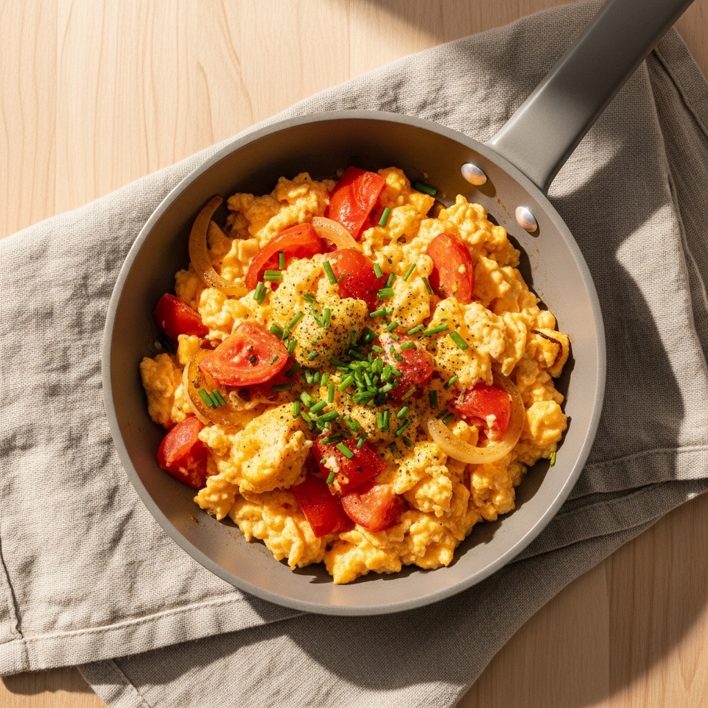 Ovos Mexidos com Tomate